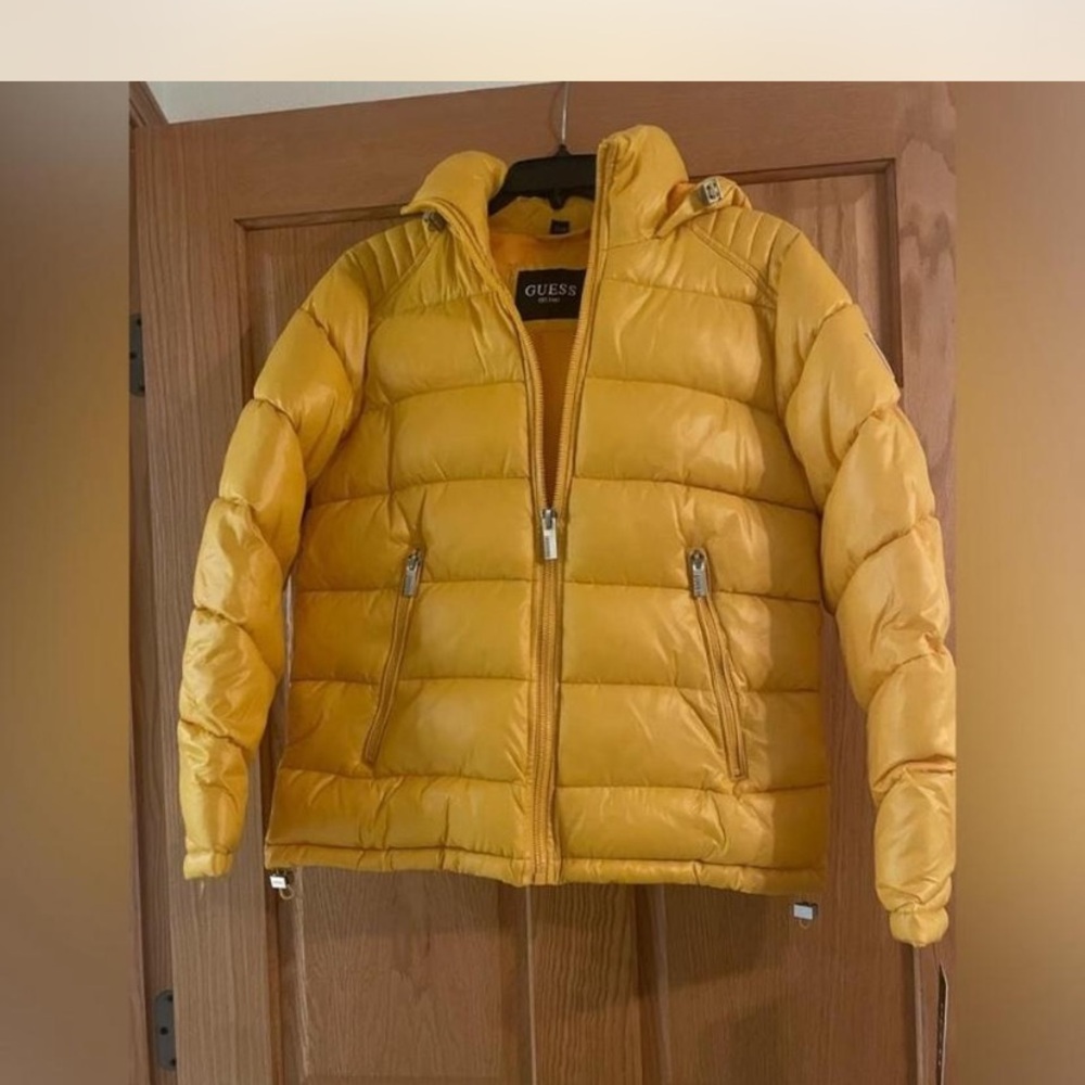 Guess Yellow Puffer Coat